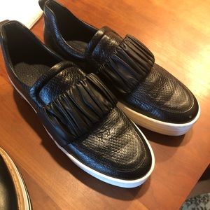 Lug sole sneakers . Black and white. Great slide